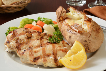 Grilled chicken and baked potato