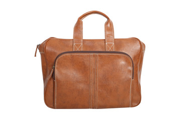 Brown Vintage leather briefcase with path