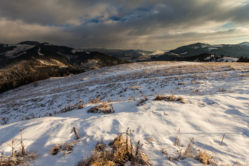 Beautiful winter landscape in the mountains