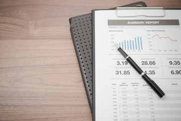 Showing business and financial report. Accounting