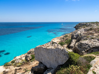 Sea near Bue Marino Beach, Favignana Island, Sicily, Italy