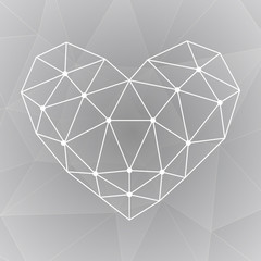 Geometric shapes heart.Template for Valentines Day.Abstract poly