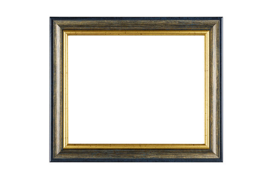 Gold frame isolated on white background with clipping path.