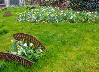 The spring public park in Blois town (France)