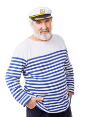 Handsome sailor isolated on white background