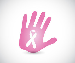 pink ribbon hand illustration design