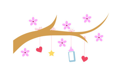 Illustration in flat style for baby sites