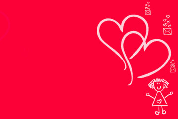 Message from hearts. Valentines Day background.