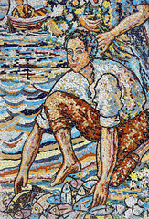 Fisherman, mosaic, Spain