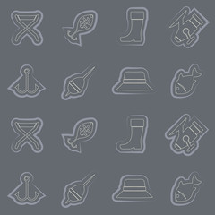 seamless background with fishing attributes