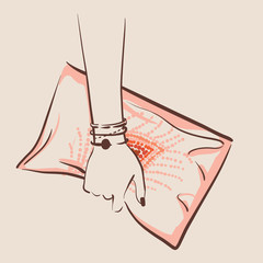 woman hand holding a bag
