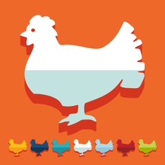 Flat design: chicken