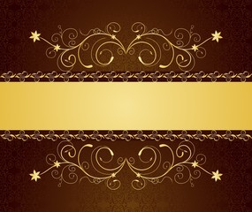 Illustration gold floral greeting cards and invitation