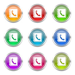 phonebook colorful web icons vector set