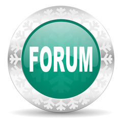 forum green icon, christmas button