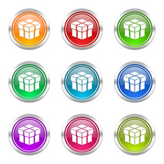 box colorful web icons vector set