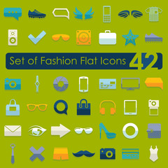 Set of fashion flat icons