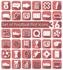 Set of football flat icons