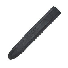 Black Crayon Wax Pencil Isolated on White Background