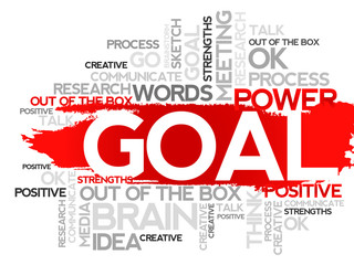 GOAL. Word business collage, vector background