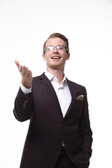 businessman in glasses with smiling