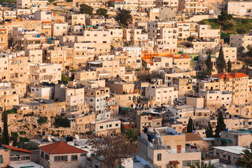 Arab homes on the hillside of Mount of Olives in Jerusalem