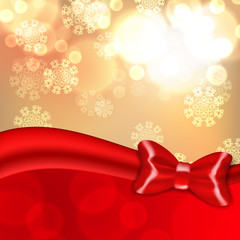 Christmas background with red bow