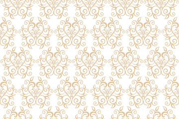 Elegant Seamless Pattern of Floral Vintage Classic Vines