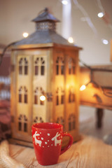Christmas Room Interior Design with cup Indoors
