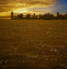Jersey City on sunset.