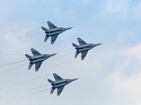 Russian military jet planes in sky