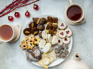 Christmas cookies and fresh tea