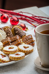 Christmas cookies and fresh tea