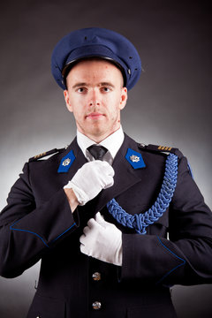 elegant soldier wearing uniform