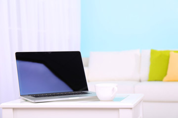 Notebook at home close up