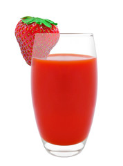 fresh strawberry juice isolated