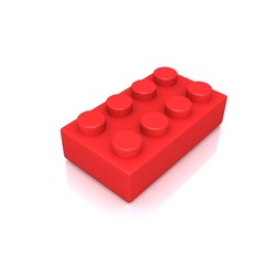 Plastic building blocks 3d illustration