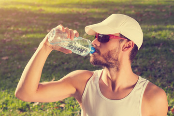 Thirsty after jogging/exercising.