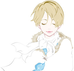 女性　目を閉じる　微笑む