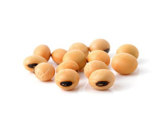 soy beans on white background.