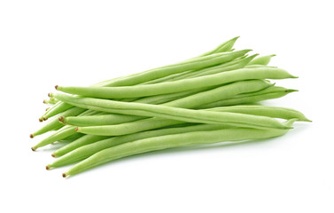green beans on white background