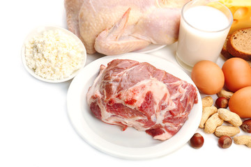 Food high in protein close-up