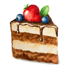 Vector watercolor pie