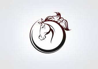 - horse Busines Icon Animal Symbol Energy Power circle Brand.