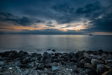 amazing Susnet after the rain in Sochi, Russia