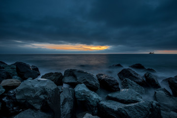 amazing Susnet after the rain in Sochi, Russia