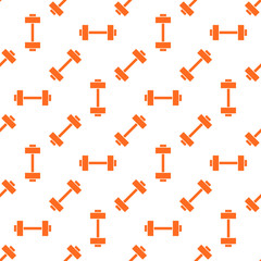 Bright vector gym orange seamless pattern