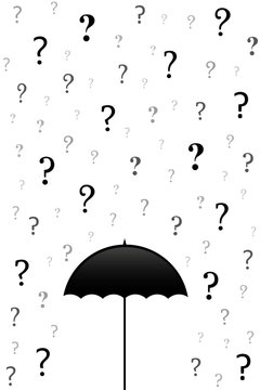 rain of questions on the open umbrella