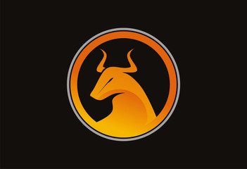 Bull head logo icon vector