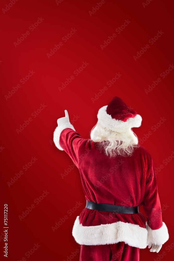Aufkleber composite image of santa claus points at something